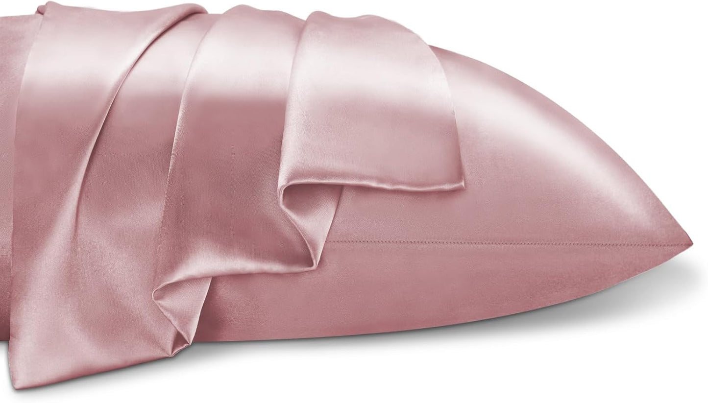 Powder Pink Silk Pillowcase