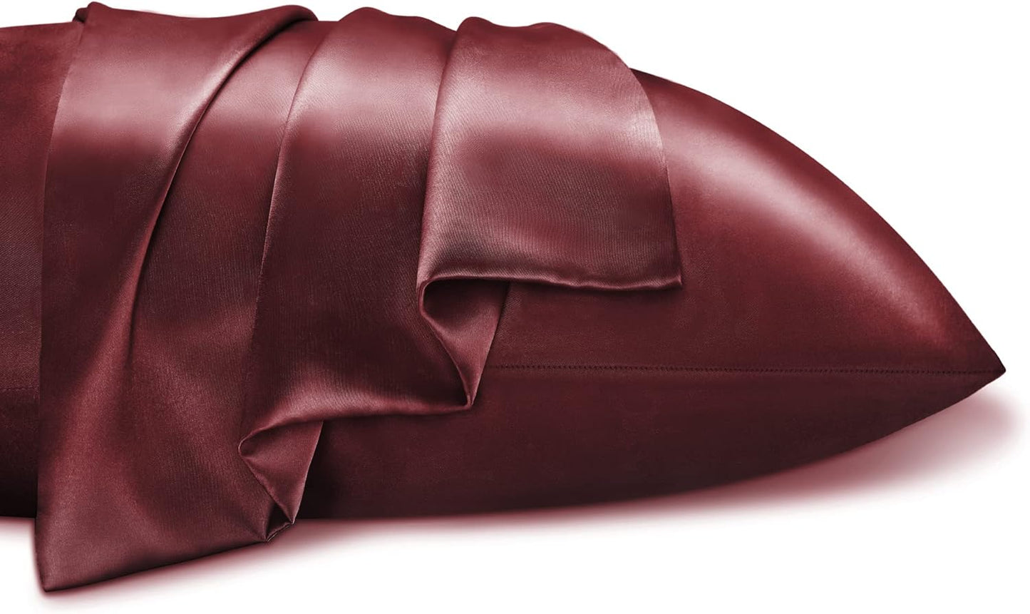 Burgundy Silk Pillowcase