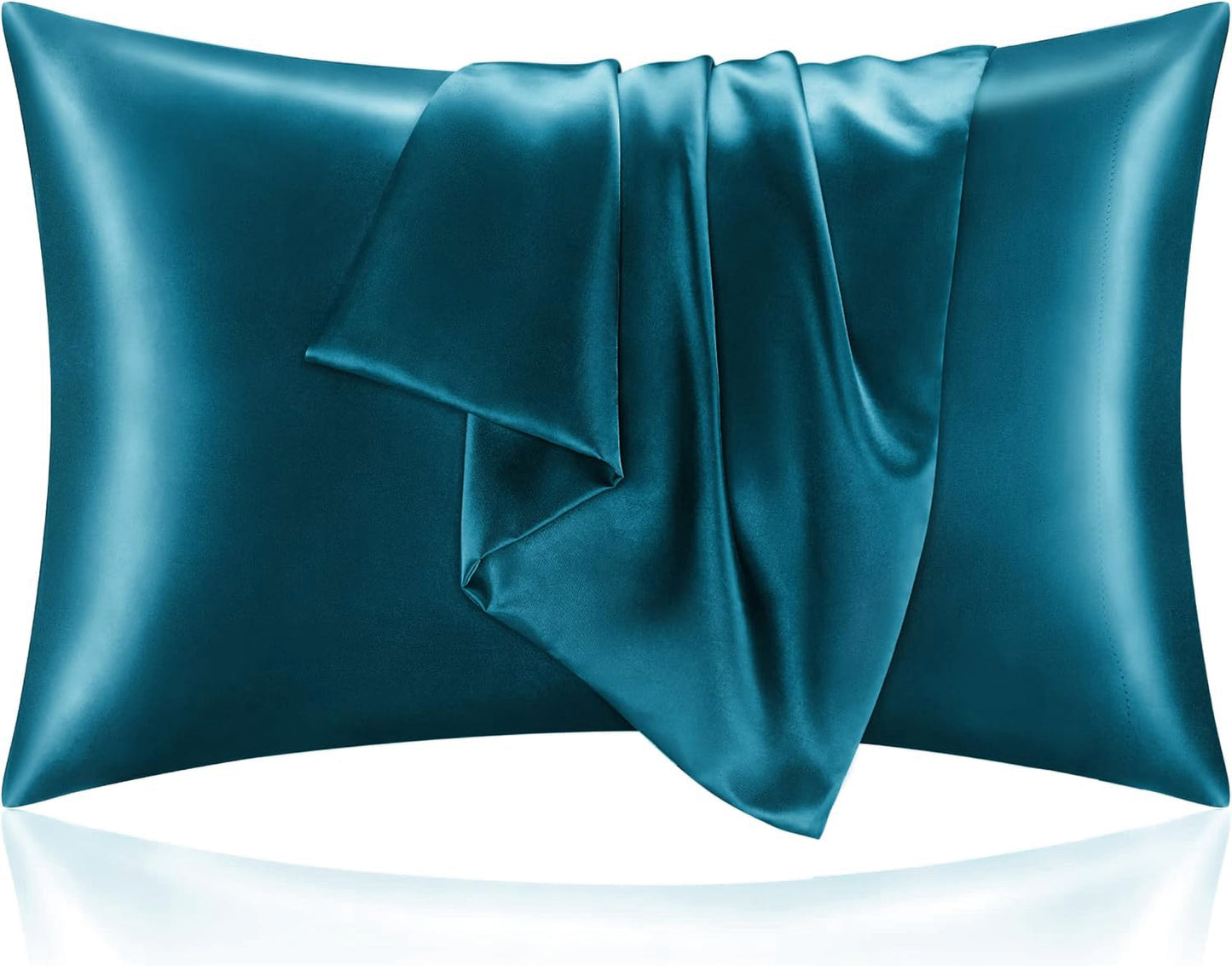 Electric Blue Silk Pillowcase