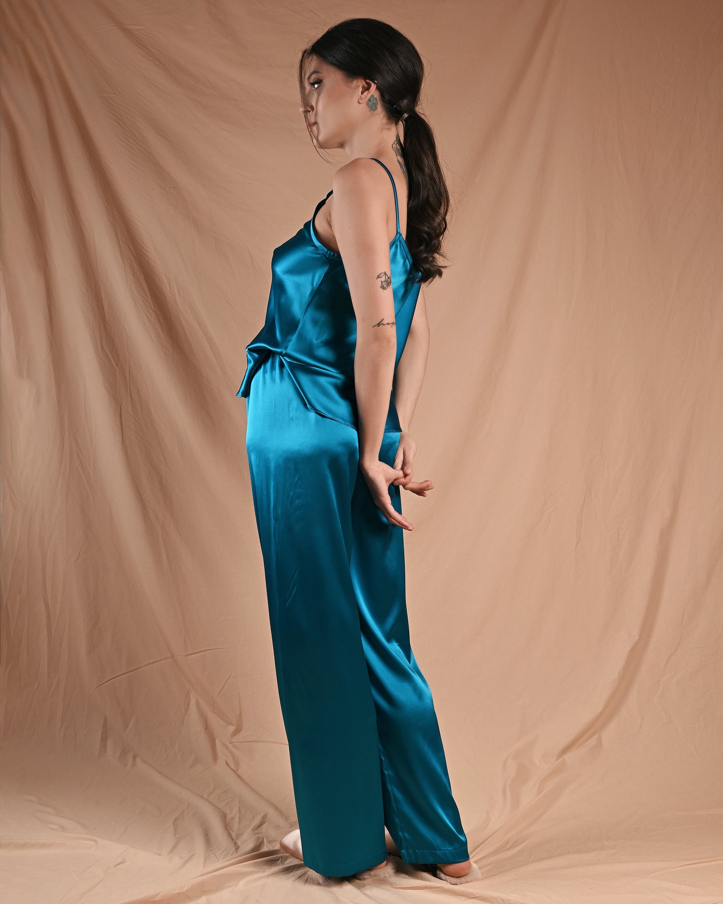 Electric Blue Silk Cami Pant Set