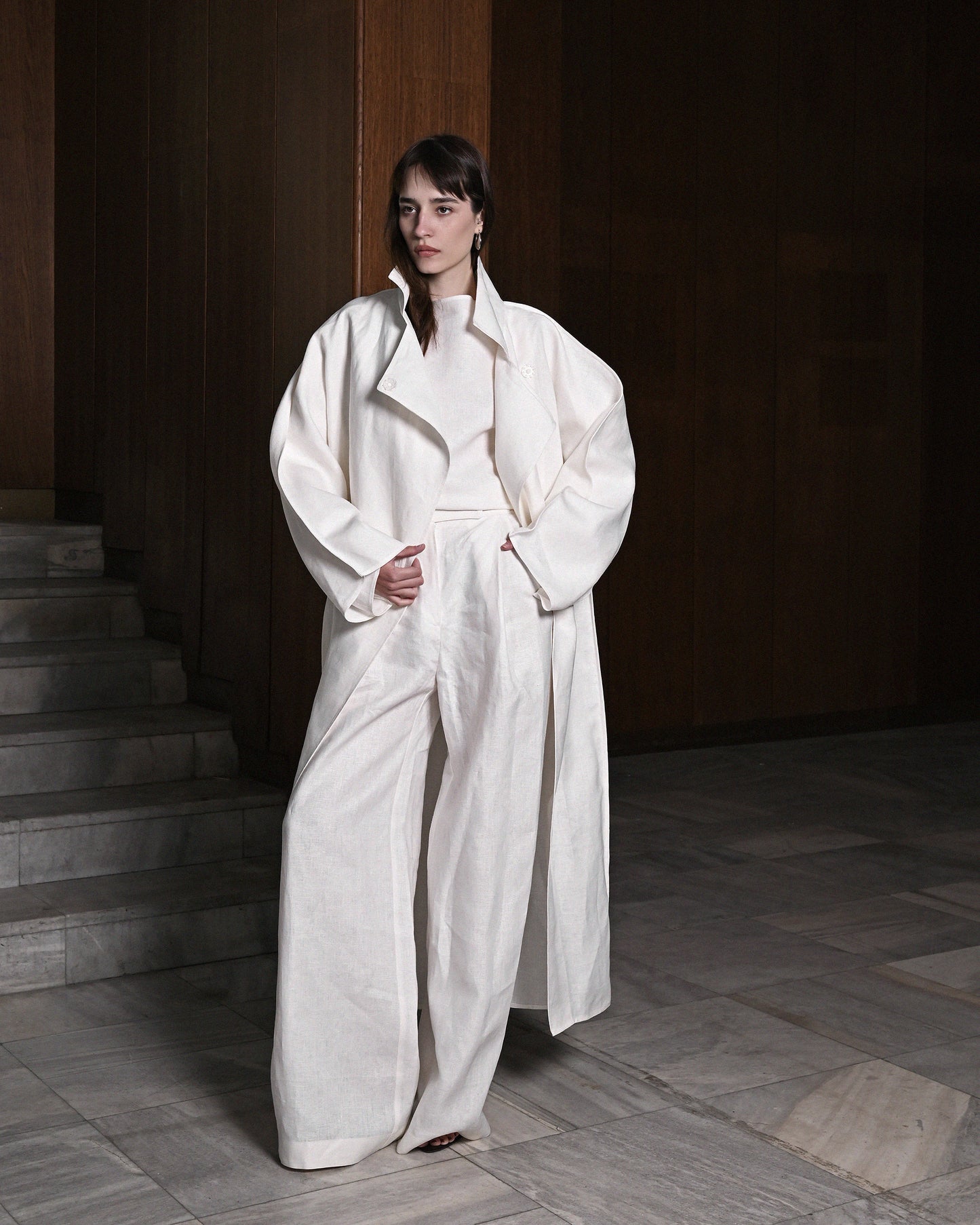 White Linen Coat