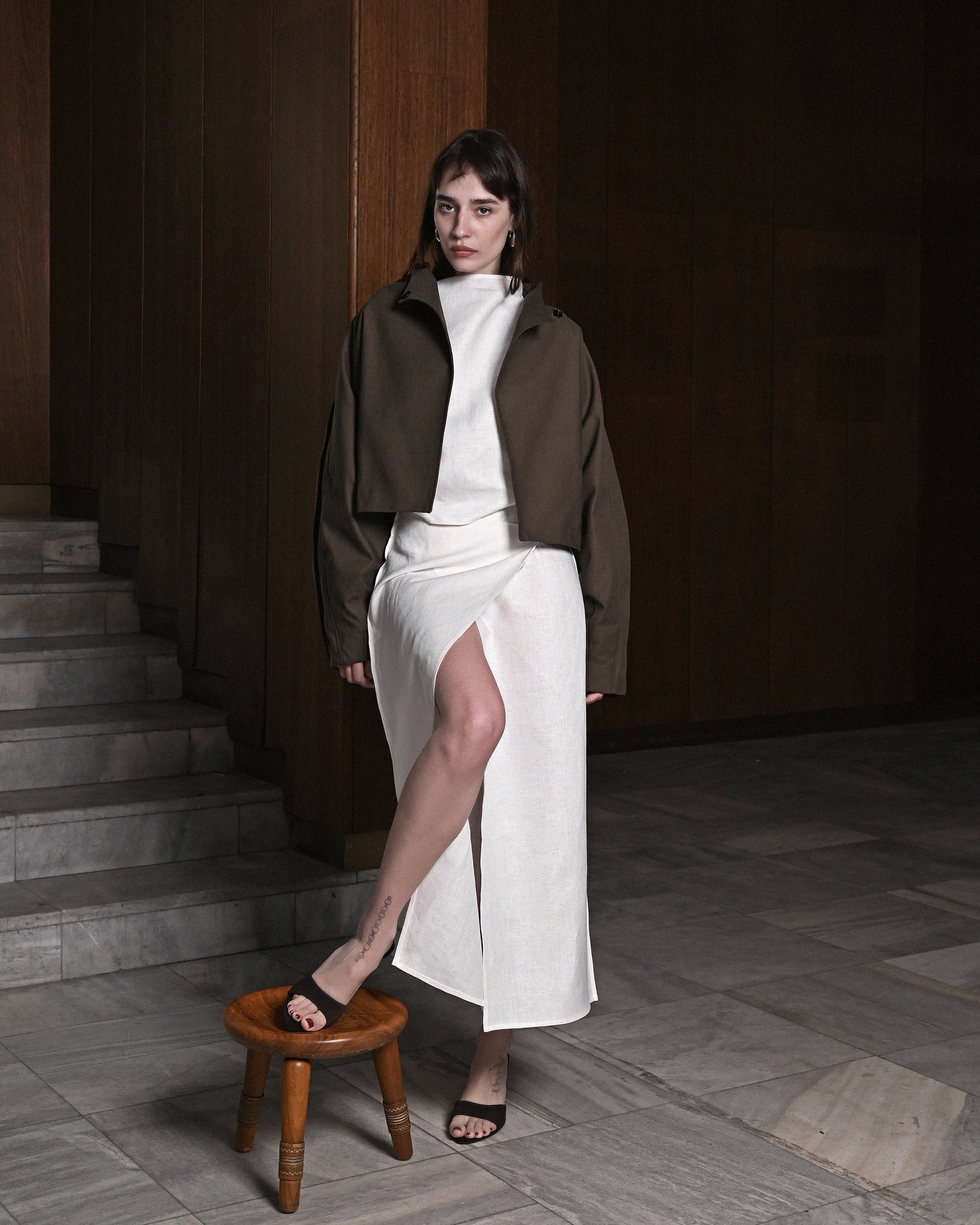 White Linen Skirt
