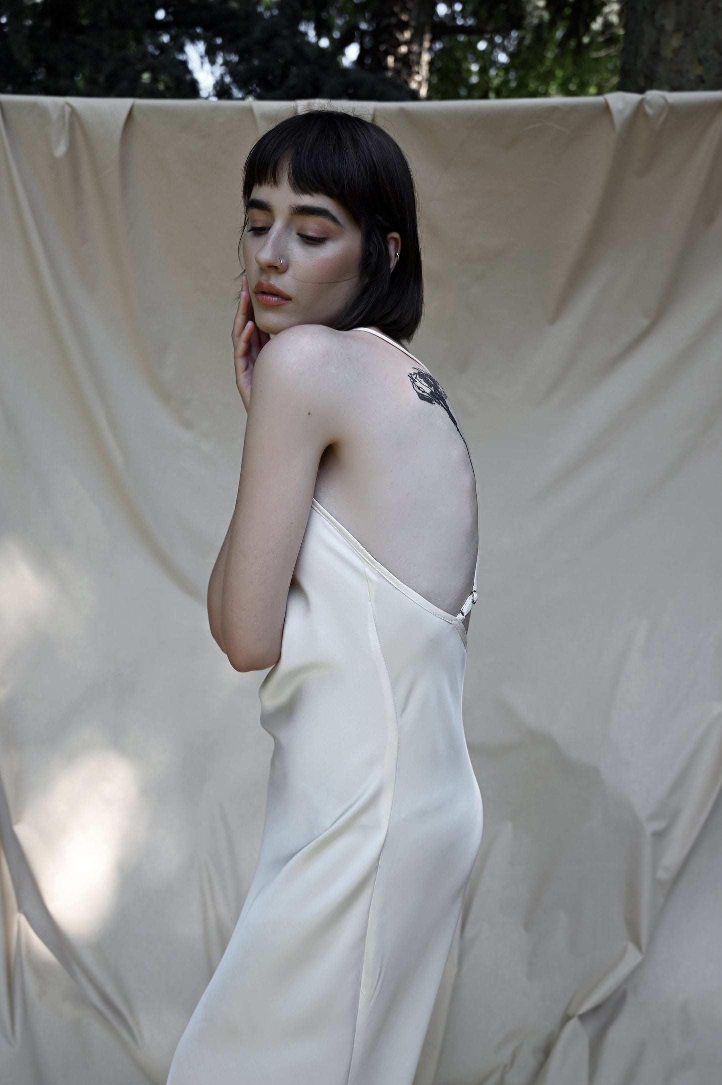 Marshmallow Cream Silk Gown