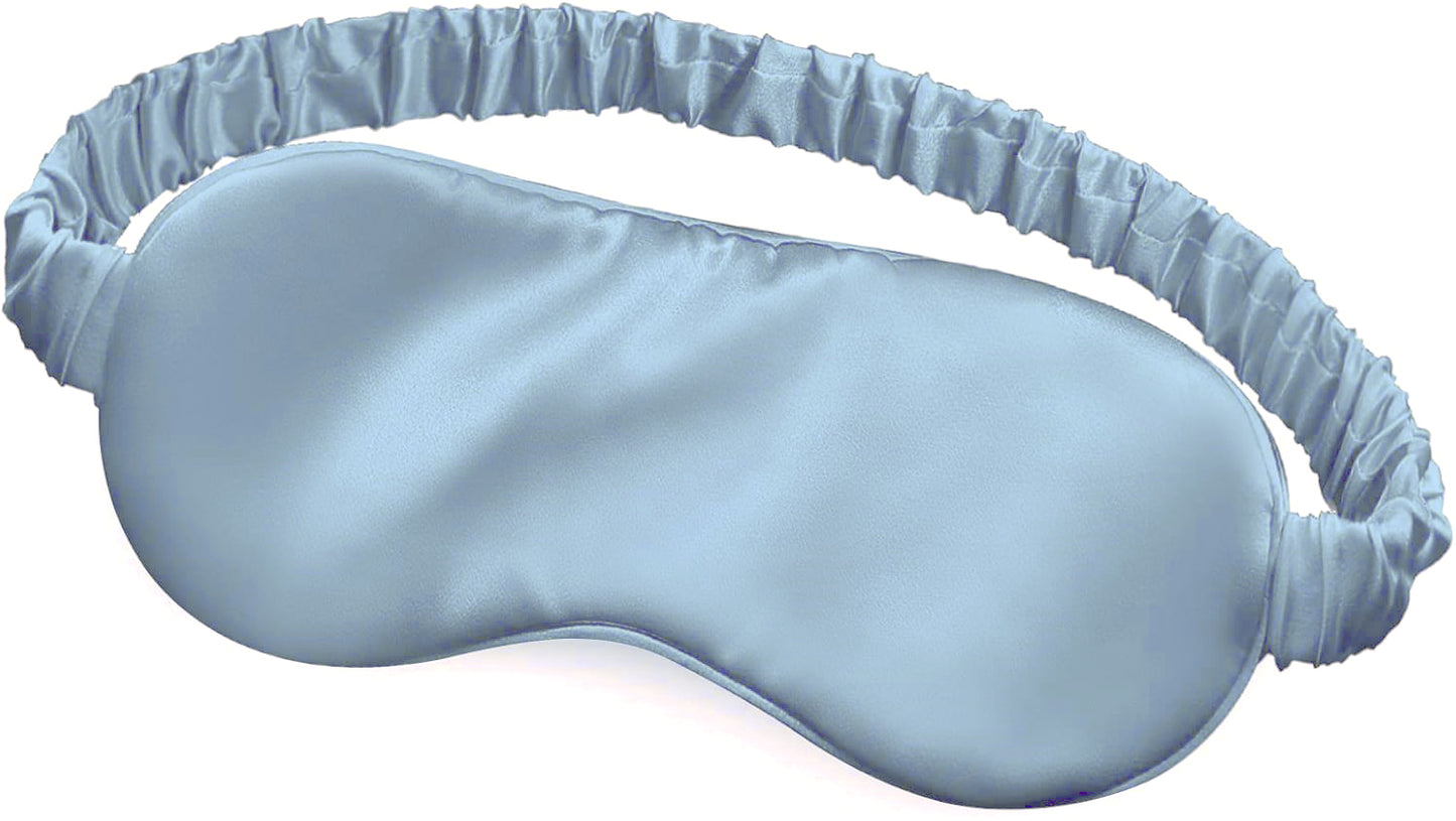Frosted Blue Silk Eye Mask