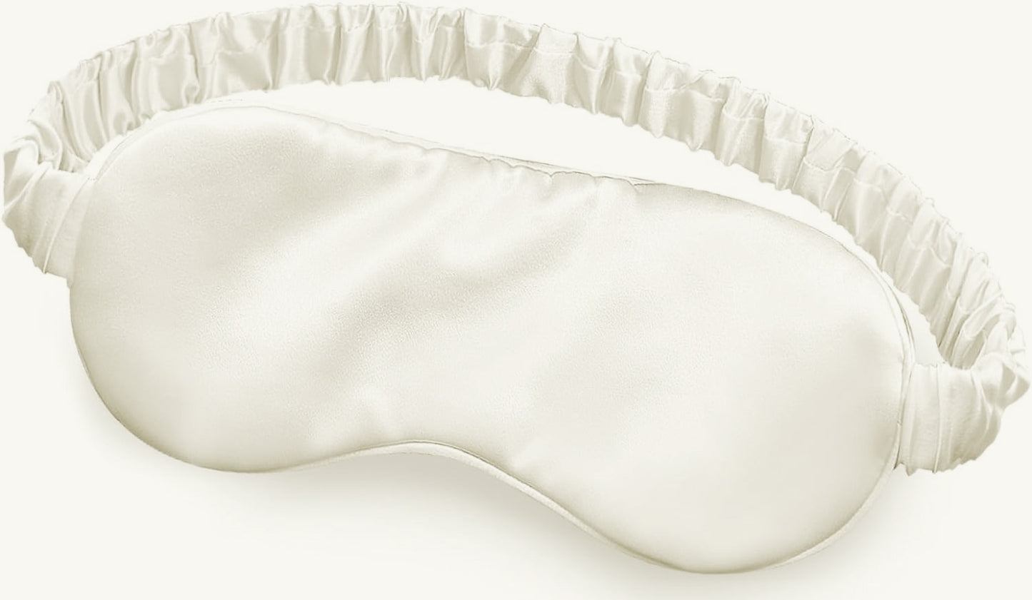 Pearl White Silk Eye Mask