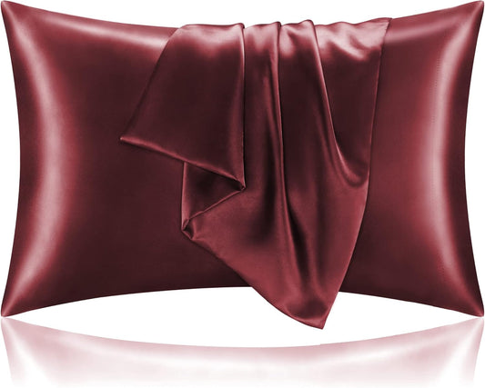 Burgundy Silk Pillowcase