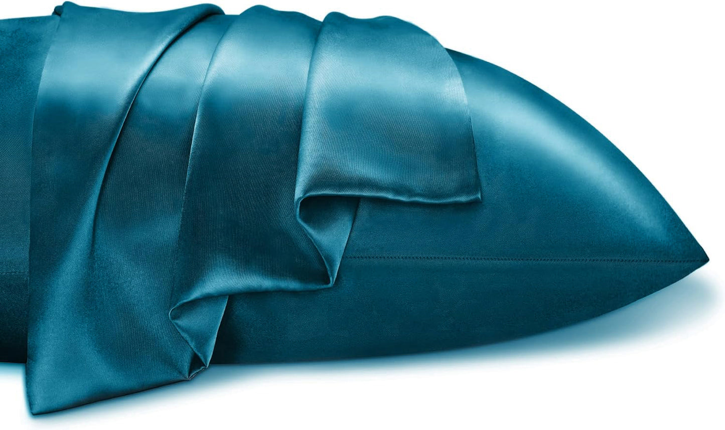 Electric Blue Silk Pillowcase