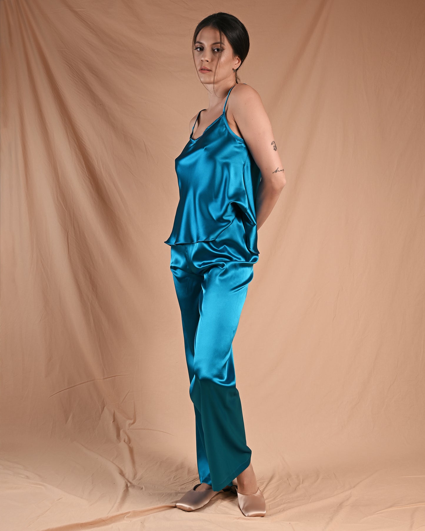 Electric Blue Silk Cami Pant Set