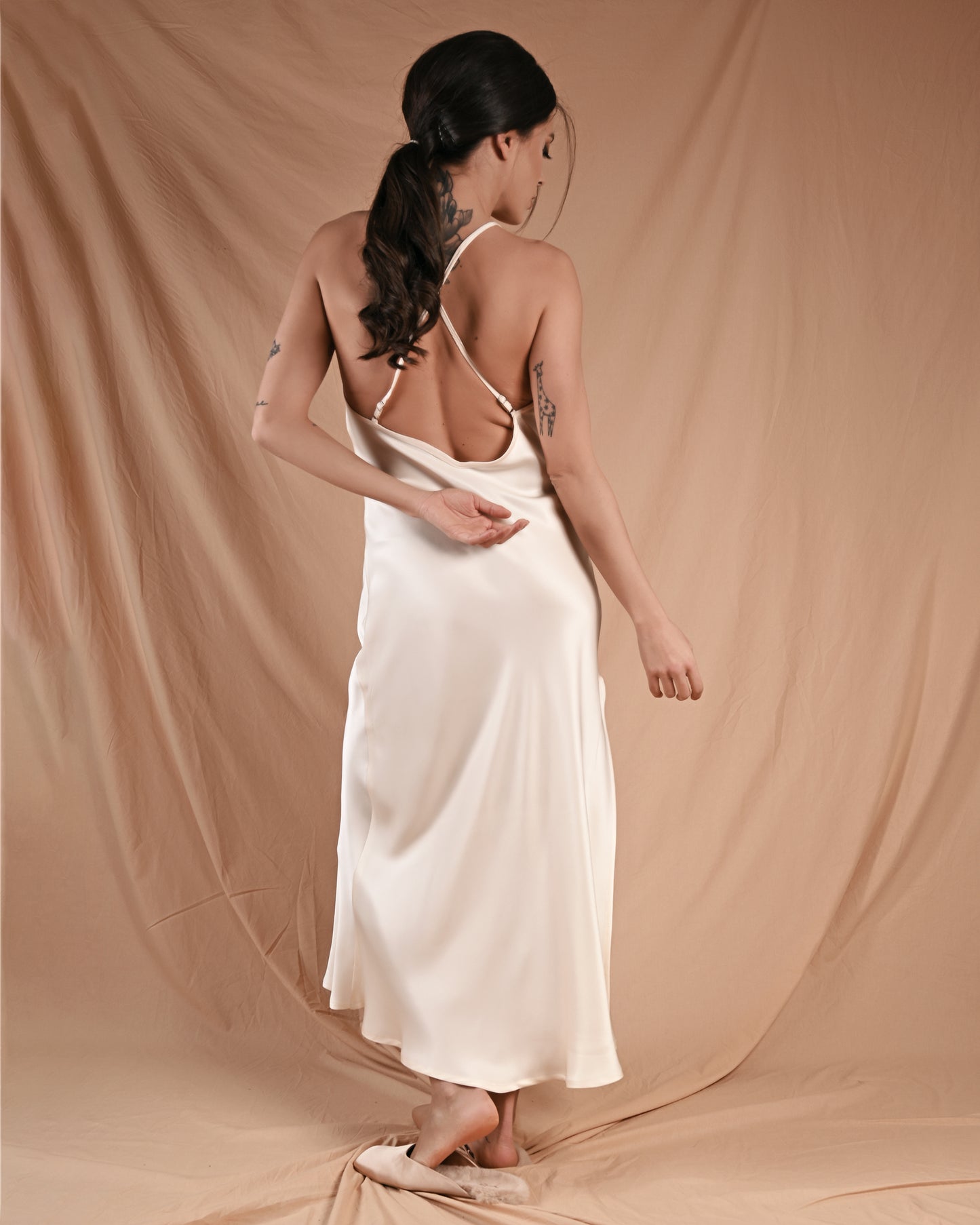 Marshmallow Cream Silk Gown