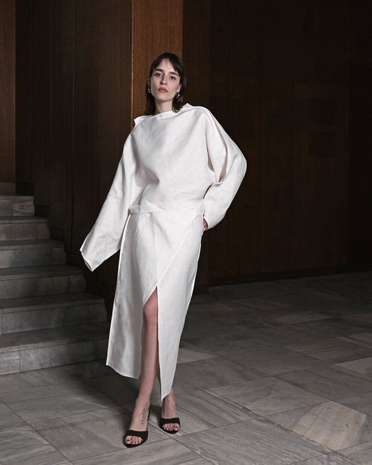 White Linen Skirt
