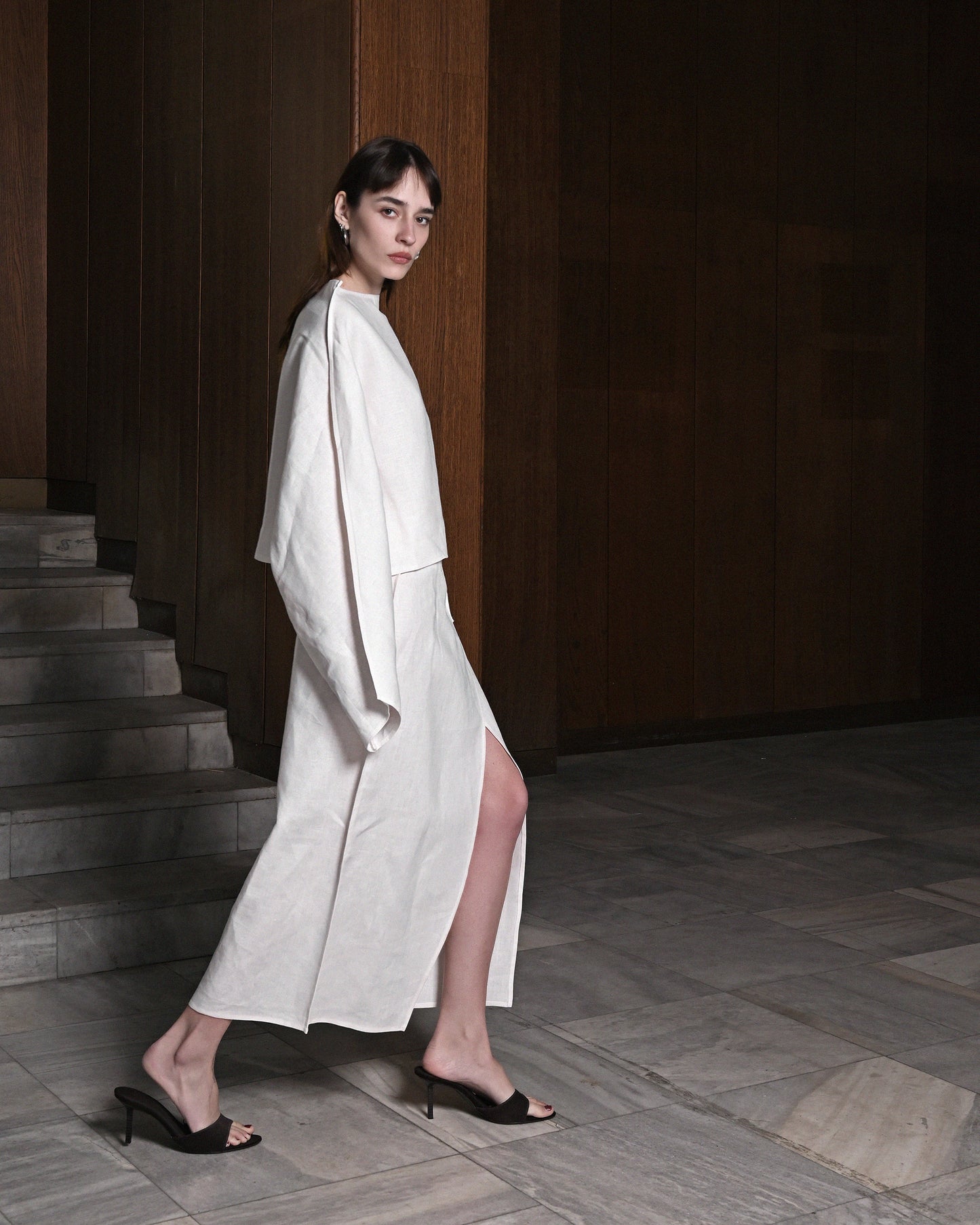 White Linen Skirt