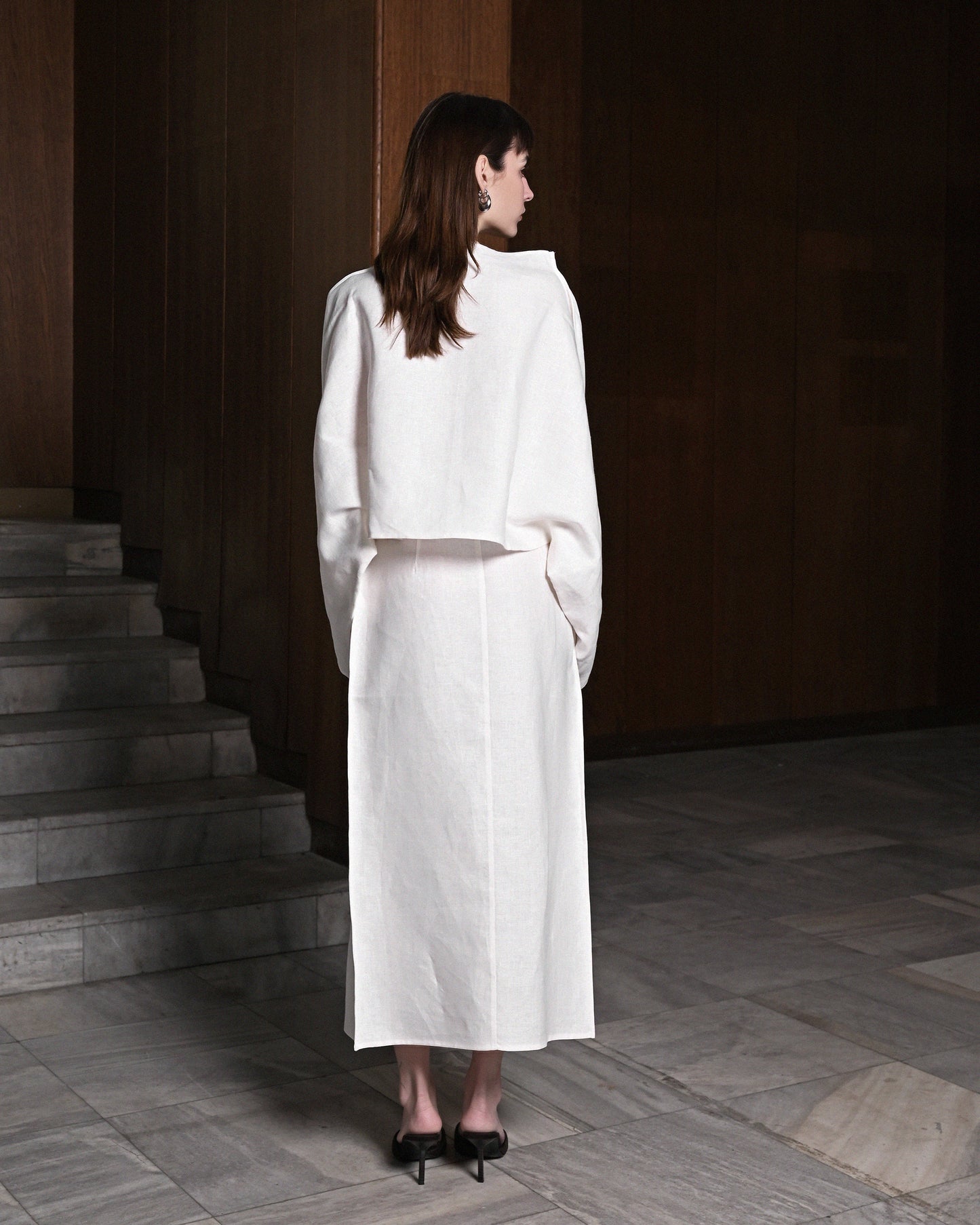 White Linen Skirt
