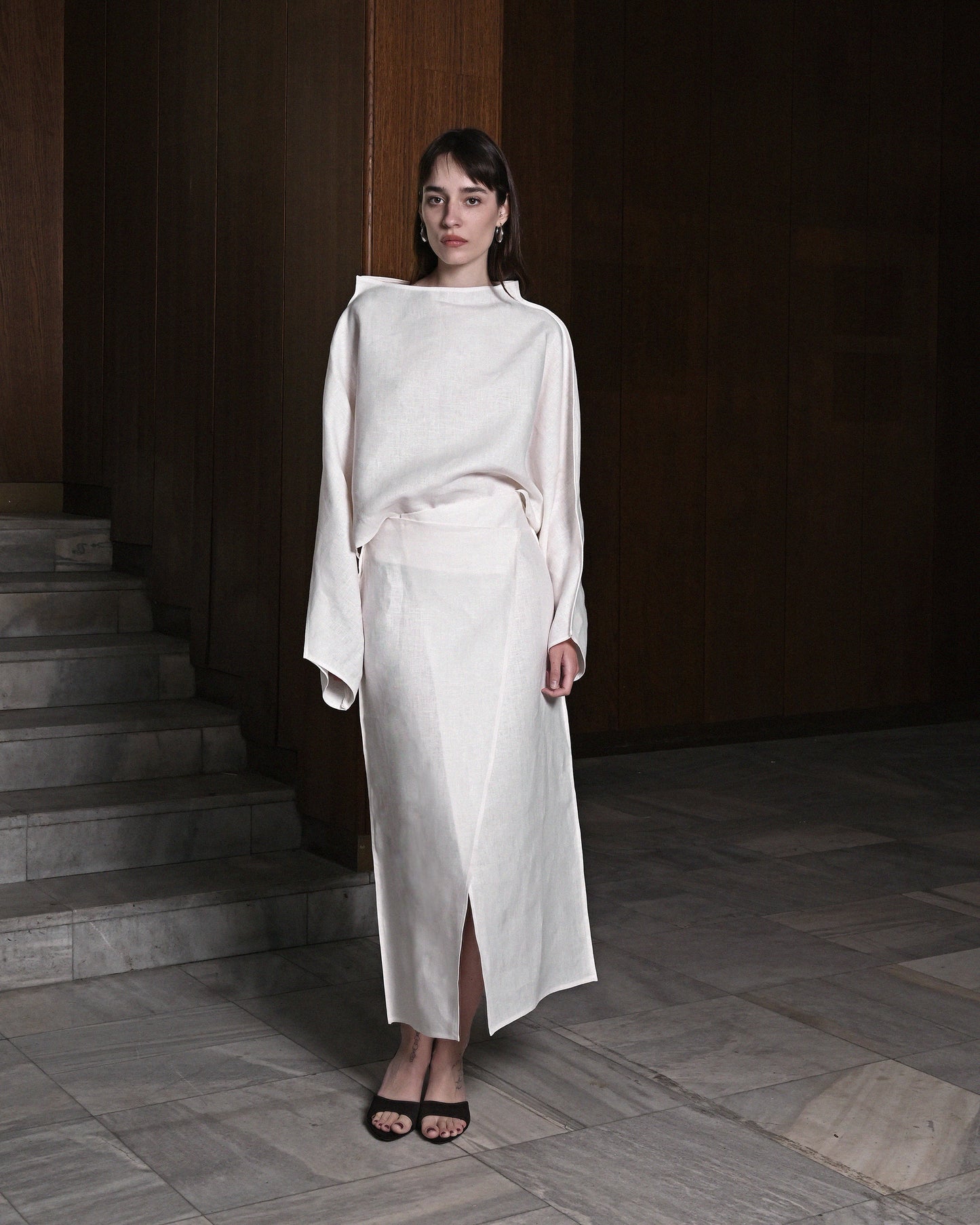 White Linen Skirt