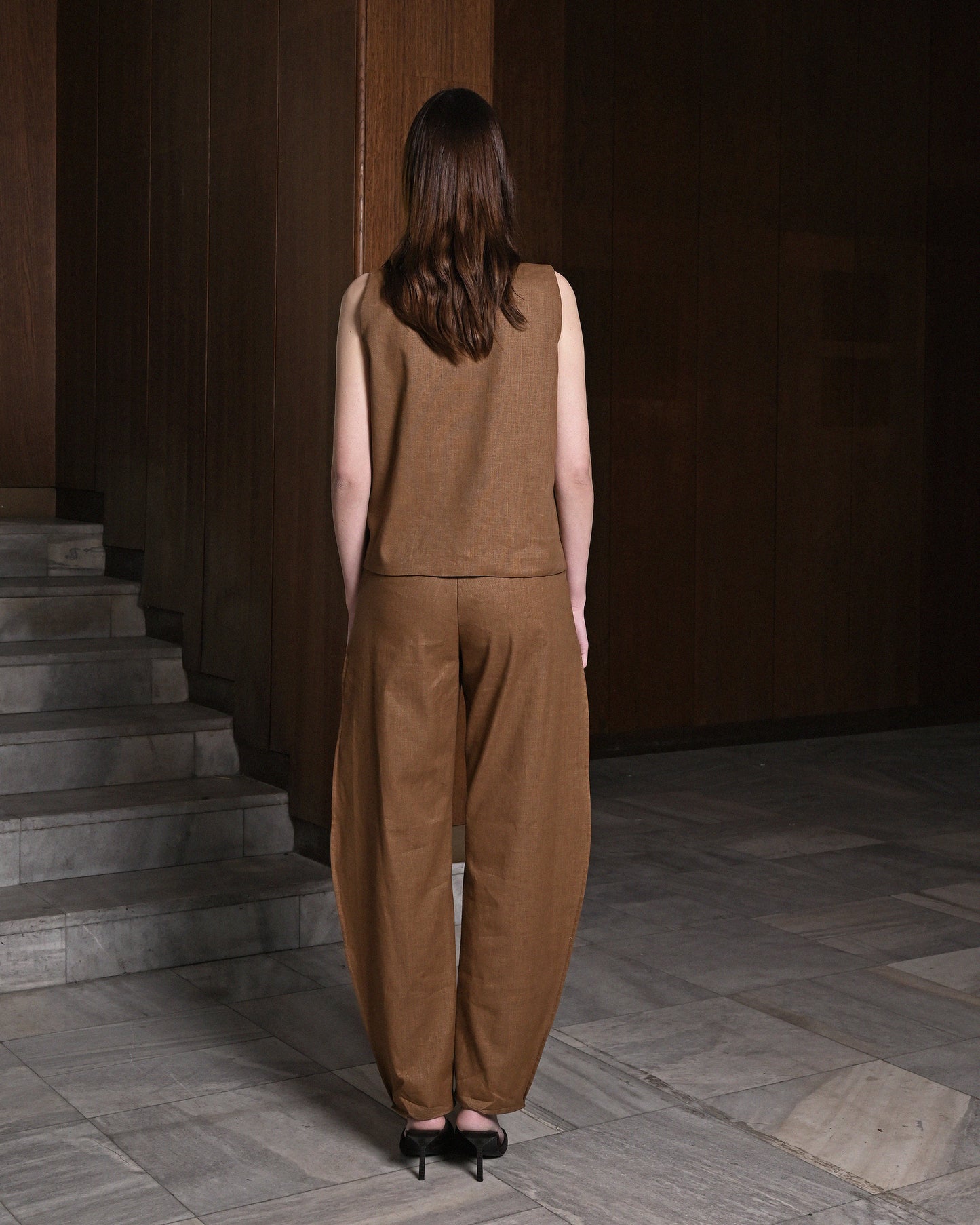 Brown Linen Vest