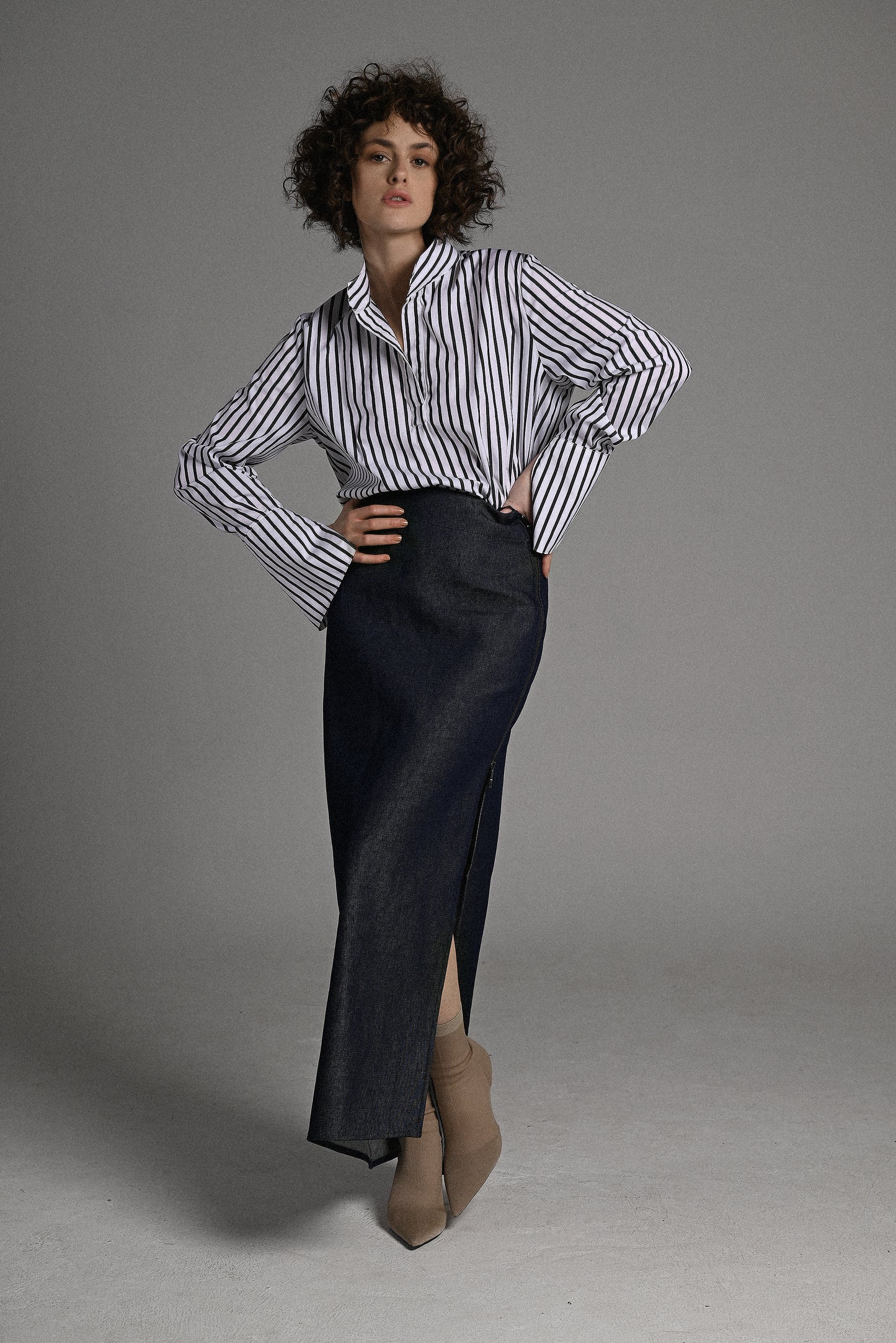 The Zipped Denim Skirt