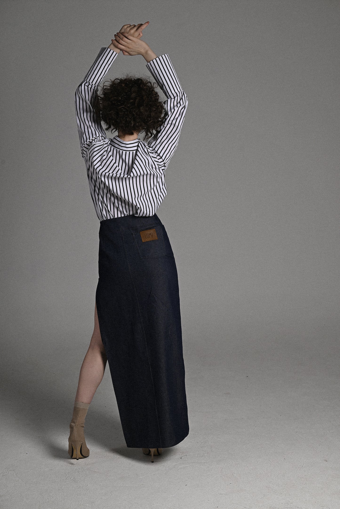 The Zipped Denim Skirt