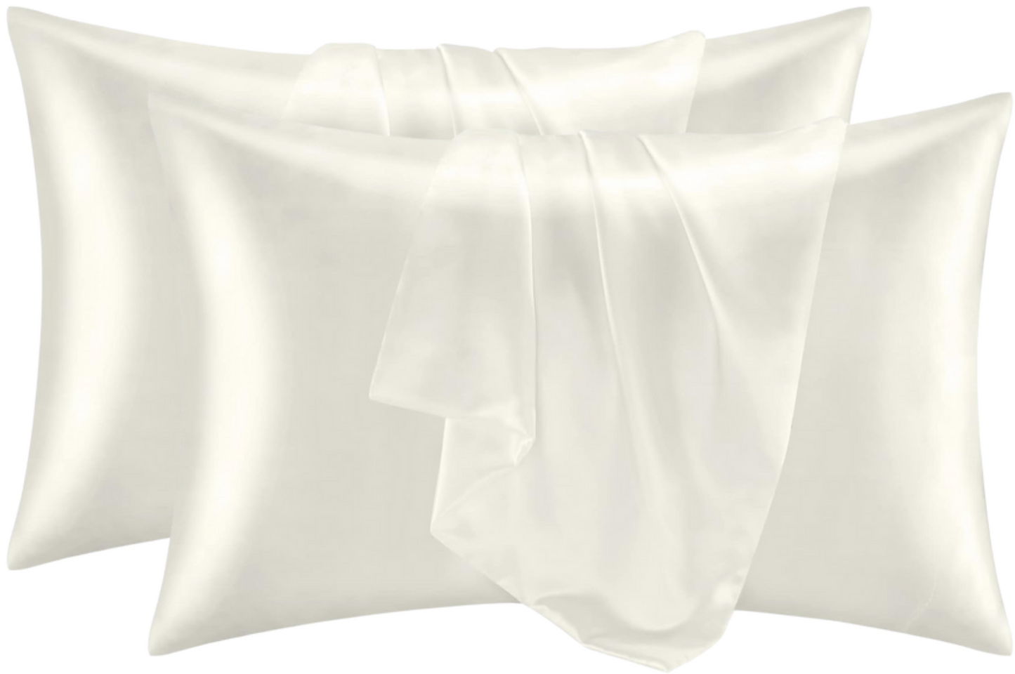 2 x Pearl White Silk Pillowcase