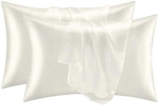 2 x Pearl White Silk Pillowcase