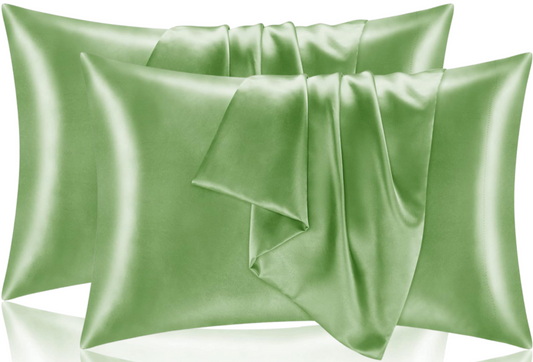 2 x Forest Green Silk Pillowcase