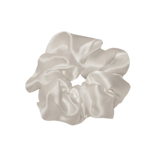 Pearl White Silk Scrunchie