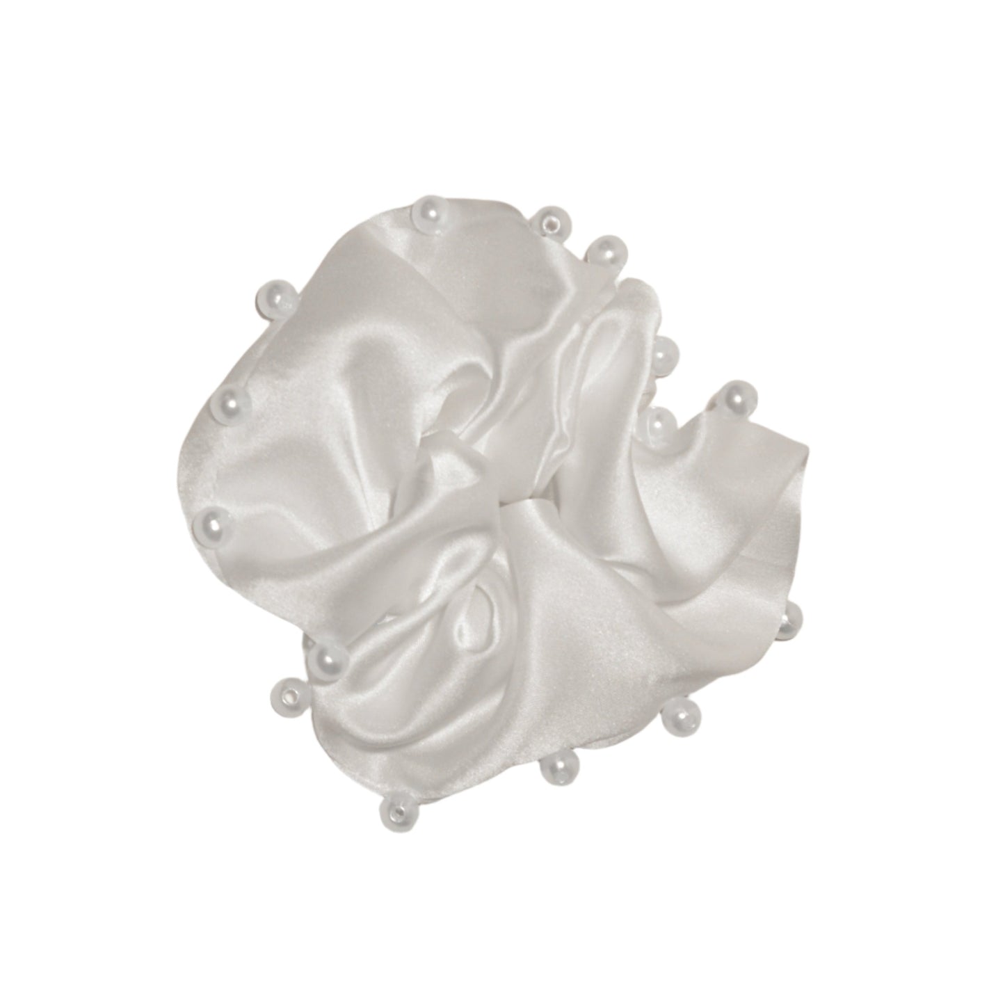Pearl Embellished Silk Scrunchie