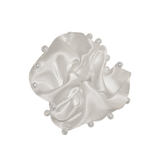 Pearl Embellished Silk Scrunchie